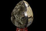 Septarian Dragon Egg Geode - Black Crystals #109968-3